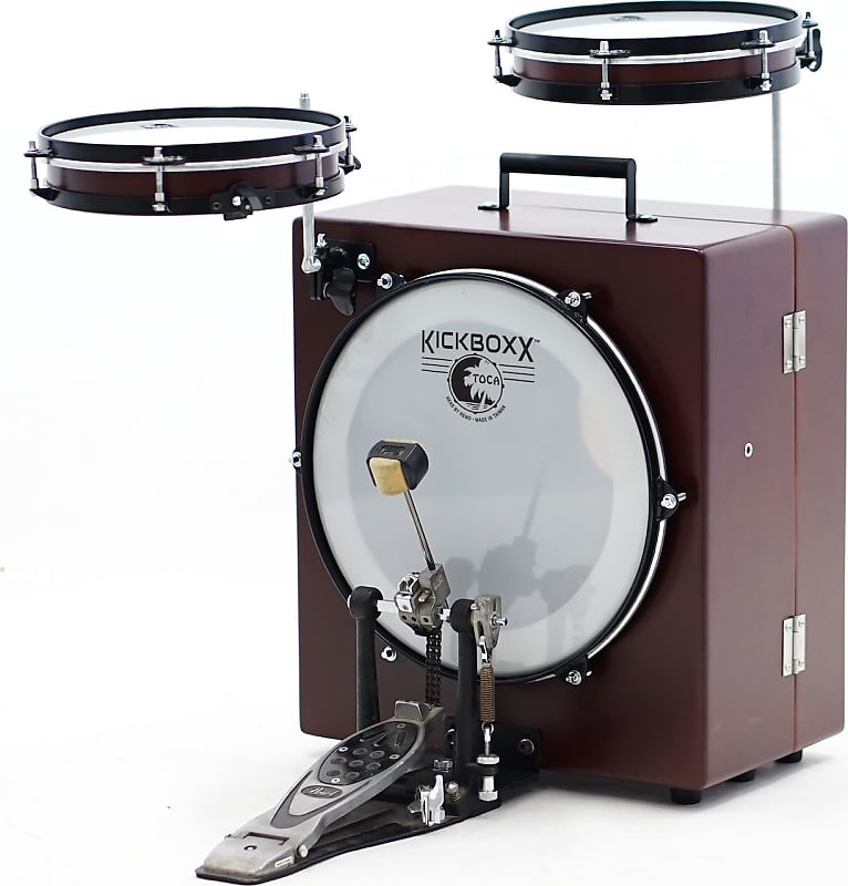Toca Kickboxx Suitcase Drum Set with Kickboxx, 10" Snare, 10" Tom, and 3 Accessory Mounting Rods image 1