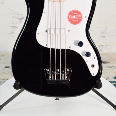 Squier Short Scale Bronco Electric Bass Guitar Black image 1