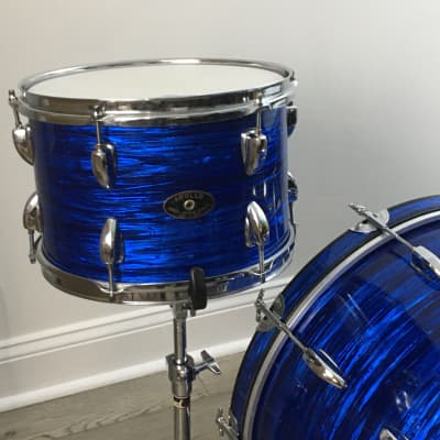 Vintage Apollo 3 Piece Drum Set 1970s Blue Oyster Pearl Completely Restored in USA Jazz Bop Kit 12/16/22 image 14