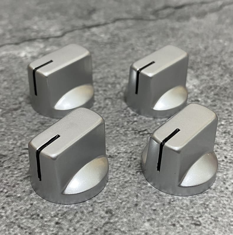 4x Silver Davies 1510 Flange Style Guitar Effects Pedal Knob Reverb