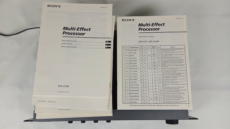 Sony DPS-V55 動作品！マニュアル、元箱あり Sony DPS-V55 Multi Effect Processor Manual | HiFi Engine