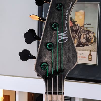 Mayones Jabba JMM 4-String Bass Guitar: Antique Emerald Green Finish, Poplar Eye Top image 6