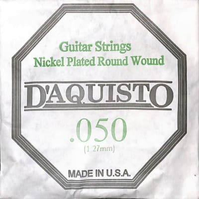 Three (3) - .050 Nickel Roundwound - D'Aquisto - Electric / Acoustic Guitar Strings image 1
