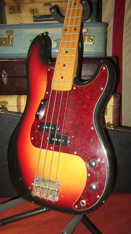 ~1975 Ibanez Precision Bass Sunburst w Hard Case image 1