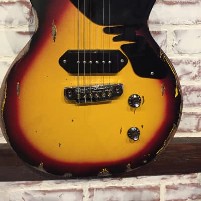 Margasa USA Custom Joker Guitar Vintage Style Heavy Relic Sunburst P90 image 2