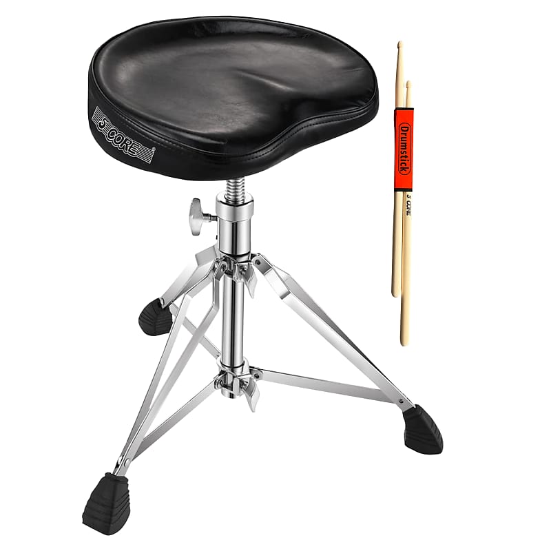 5Core Drum Throne Padded Guitar Stool Swivel Adjustable | Reverb