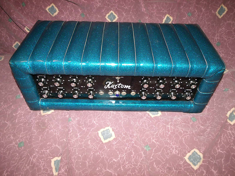 Vintage 1966 Kustom K200A5 amplifier head RARE Cascade Blue Reverb