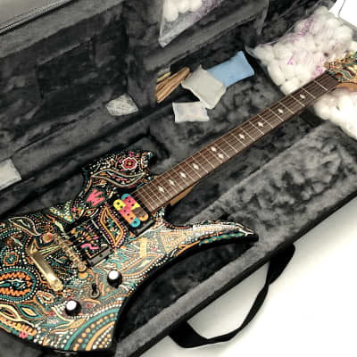 HIDEアメーバ   Fernandes MG Electric Guitar Luminous Ameoba (アメーバ )Hide  Matsumoto(松本秀人モデル)X-Japan UV paint psychedelic Paisley | Reverb UK