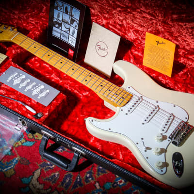FENDER USA Signature Jimi Hendrix Artist Series Tribute Stratocaster "Olympic White + Maple" (1997) image 1