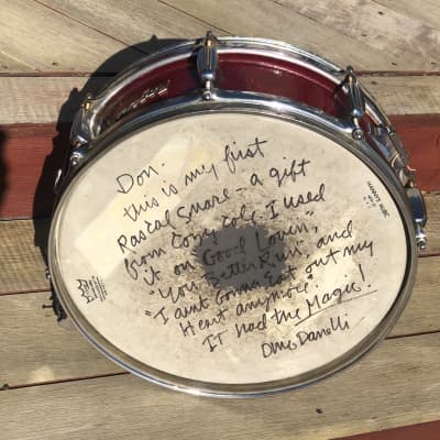 RARE 1 of A KIND ROGERS HOLIDAY SNARE #2636 HAND signed DINO DANELLI "RASCALS"1960s RED SPARKLE image 11