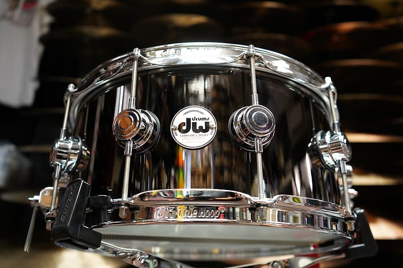 DW Collectors Series #DRVB6514SUC-B Black Nickel Over Brass 6 1/2" x 14" Snare Drum - chrome hdw. image 1