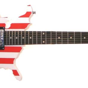 Glen Burton USA Custom Cutout Map/Flag Stars Stripes Red White Blue Electric Guitar Package Gig Bag image 2