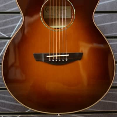 Faith Classic Burst FVSB45 Venus OM Sunburst All Solid Electro Acoustic Guitar & Case image 6