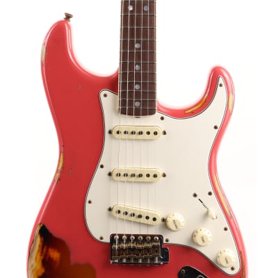 Fender Custom Shop Limited Edition 1967 Stratocaster Heavy Relic Aged Fiesta Red over 3-Tone Sunburst 2022 image 6