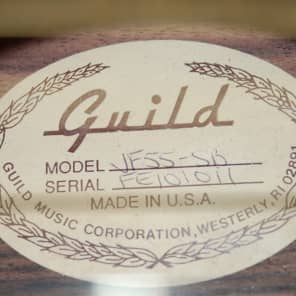 Guild JF55-sb Jumbo Acoustic Guitar Original Hardshell Case 1993 Sunburst image 7