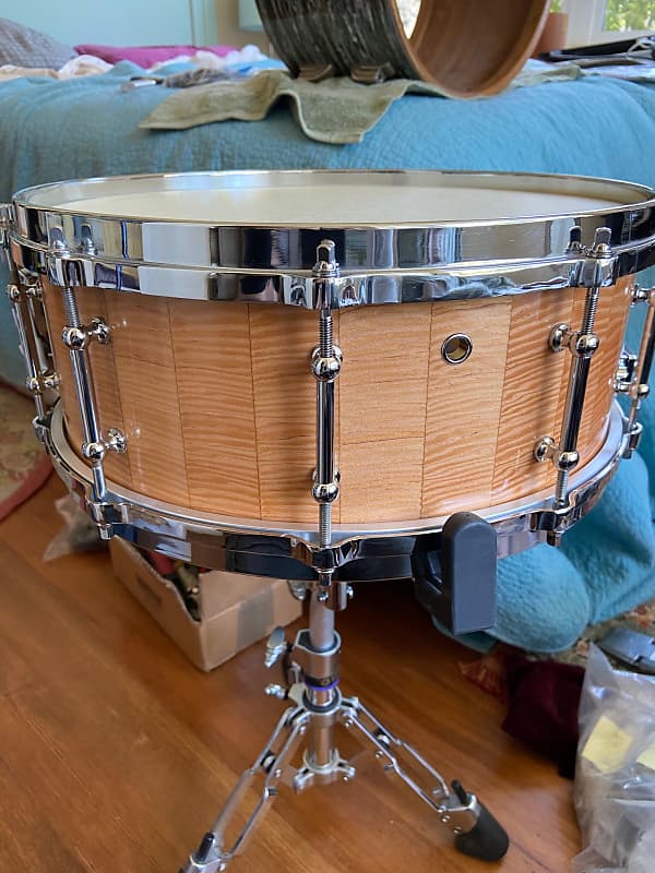 Archer 5.5x14 Stave Snare Drum - 30 piece - Curly Maple - 10 Lug - Custom 2020 image 1