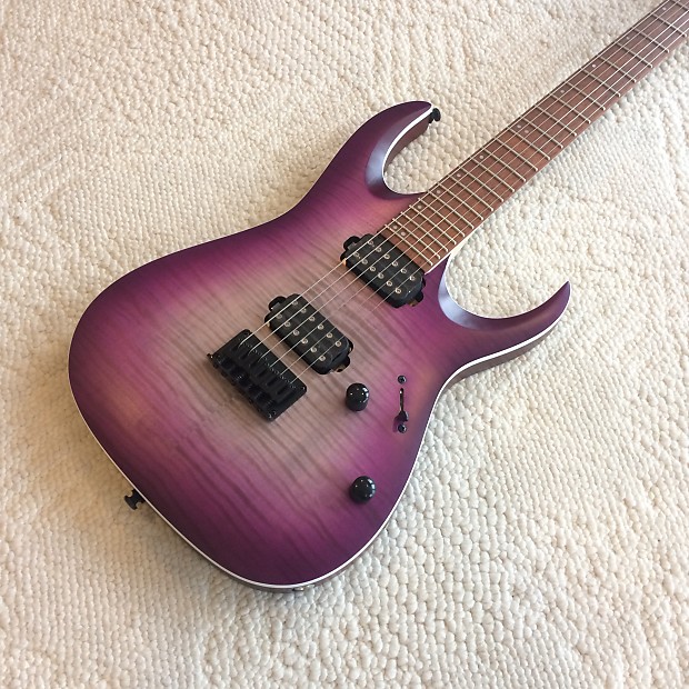 Ibanez rga series rgar42mfmt electric outlet guitar transparent purple burst flat