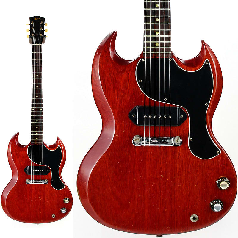 Early 1965 Gibson SG Jr. Junior WIDE NUT Cherry Red | No breaks, No refins Les Paul 1964 spec, Wraparound Tailpiece image 1