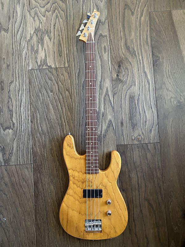 Handmade 4-string bass guitar 2018 Natural image 1