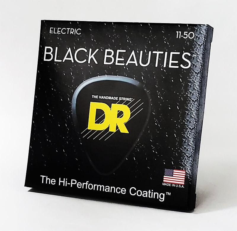 DR BKE-11 Black Beauties Coated Electric Guitar Strings (11-50) image 1