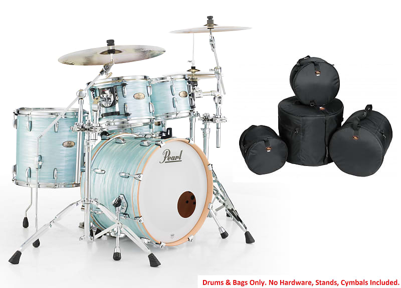 Pearl Session Studio Select Ice Blue Oyster 20x14/10x7/12x8/14x14 Drums Shell Pack & GigBags Authorized Dealer image 1