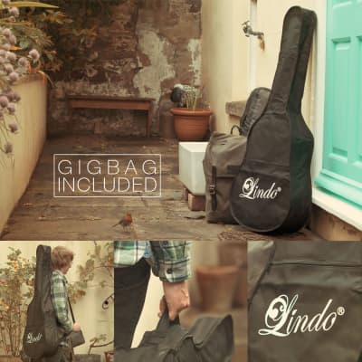 Lindo B-STOCK Left-Handed Alien Black Acoustic Guitar & Accessory Pack | Graphic Art Finish (Minor Cosmetic Imperfections) image 3