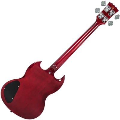 Vintage VS4 ReIssued Series Bass Guitar - Cherry Red image 2