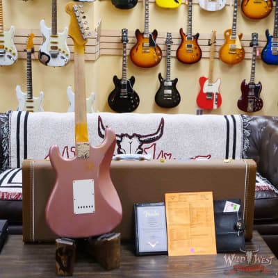 Fender Custom Shop 1959 Stratocaster AAA Rosewood Board Relic Faded Aged Burgundy Mist Metallic image 9