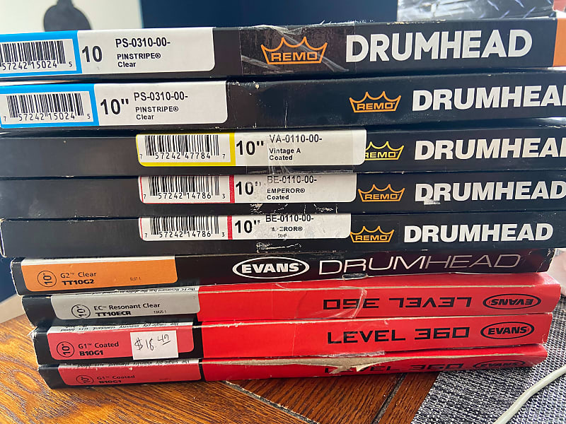 Remo/Evans 10" Drum Heads (9 heads) Reverb Canada