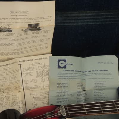 1966 AMPEG AEB-1 electric Horizontal "Scroll" Bass w/original paperwork!!! image 19