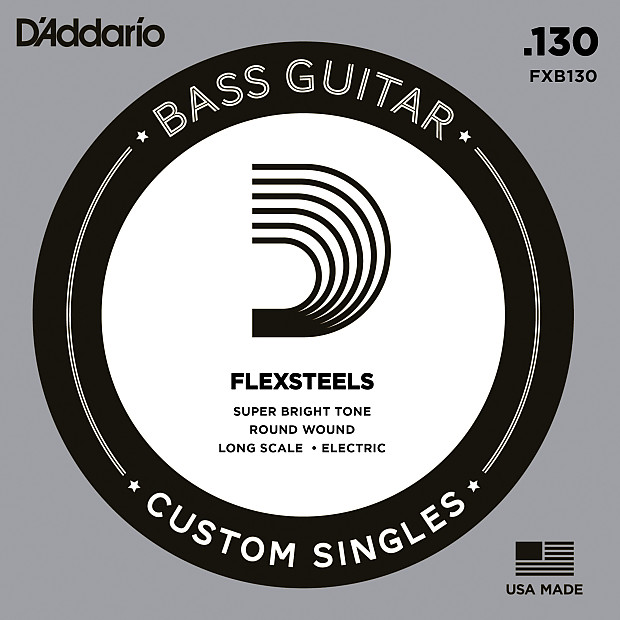 D'Addario FXB130 FlexSteels Bass Guitar Single String Long Scale .130 image 1