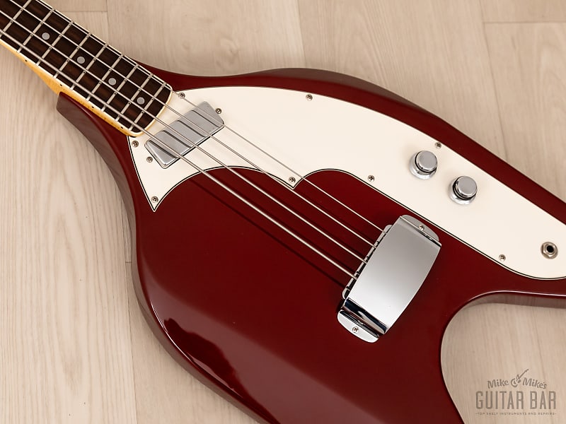 2000s Eko Rok IV Rokes Bass Vintage Reissue Wine Red w/ Case