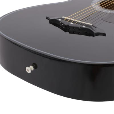 Glarry GT507 38 Inch Spruce Acoustic Guitar Black image 7