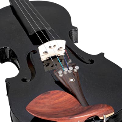 Glarry GV103 4/4 Spruce Panel Violin 2020s - Matte Black image 11