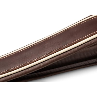 Taylor Century 2.5" Leather Guitar Strap, Cordovan/Cream/Cordovan image 4