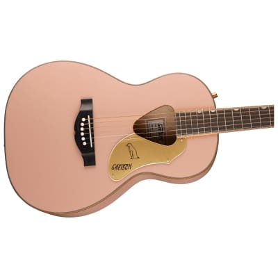 Gretsch G5021E Rancher Penguin Parlor Acoustic Electric Guitar, Shell Pink image 2