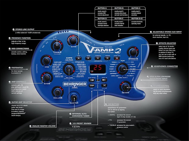Behringer V Amp 2 virtual modeling processor Reverb