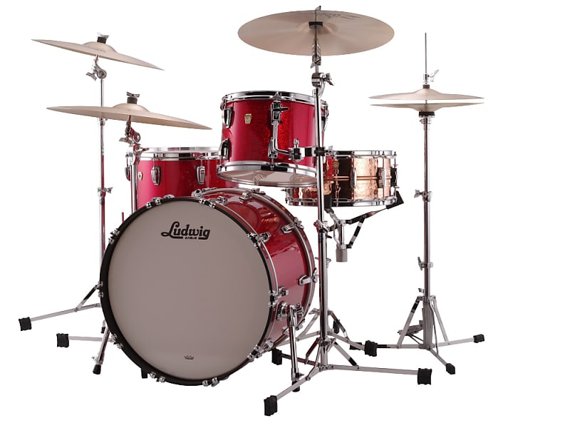 Ludwig Classic Maple Fab Drum Set Red Sparkle image 1