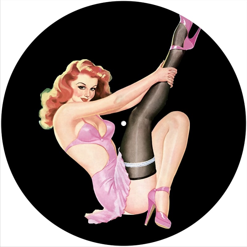 Slipmat Scratch Pad Felt for 12&quot; LP Record Player Vinyl DJ Turntable *Pinup pink Dress  			