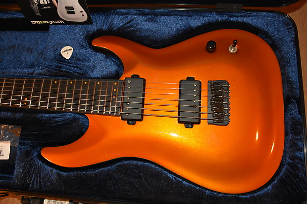Schecter Keith Merrow KM 7 previously owned by Keith Merrow Lambo Orange KM7 7 String