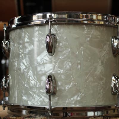 1970's Slingerland 'New Rock Outfit' in White Marine Pearl 14x22 16x16 9x13 8x12 image 8