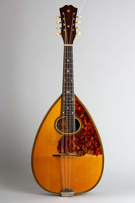 Wm. Stahl Flat back, bent top Mandola made by Larson Brothers c. 1925 natural top, faux rosewood bac image 1
