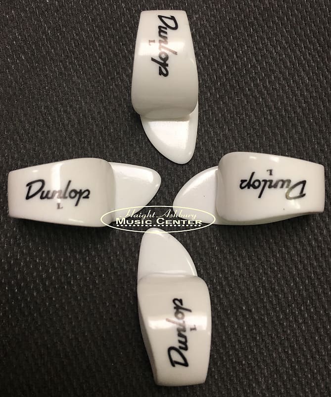 Dunlop 9013-4 Left Handed Thumb Picks White Plastic, Pack of 4 Large Picks image 1