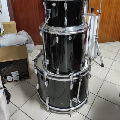 Hoshino Batteria acustica vintage  drum set 4 pezzi Black made in japan for sale