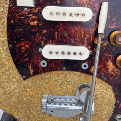 Vintage 1966 Norma EG-470-3 Rare Aztec Gold Sparkle Strat Style MIJ Guitar PROJECT image 17