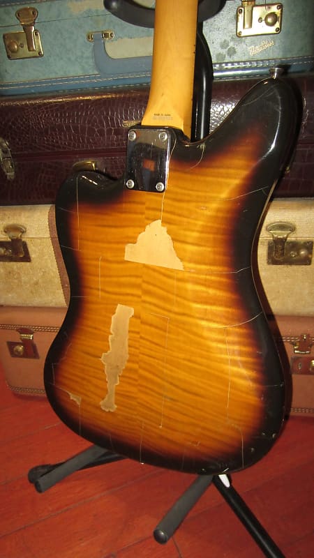 1993 Fender Jaguar Made in Japan Photo Flame Sunburst | Reverb