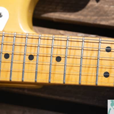 1994 Fender 40th Anniversary '54 Stratocaster Reissue - ST54-70AS Premium Ash Body / Foto Flame Neck - Made in Japan - American Blonde Finish image 12