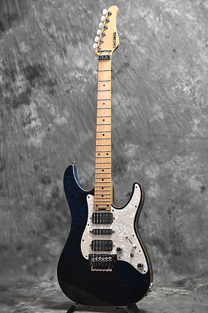 Schecter EX-V-24 CTM-FRT Black Aqua