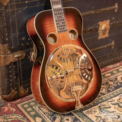 Recording King RR-75PL-SN Phil Leadbetter Signature All Flamed Maple Resonator Guitar #7253 image 1