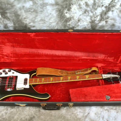 Rare Left Handed 1974 Rickenbacker 4001 Jetglo Bass in OHSC image 24